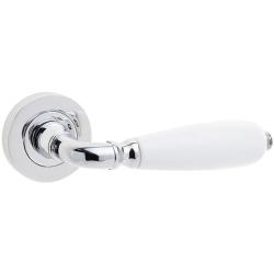 Oxford White China Lever Door Handle Set